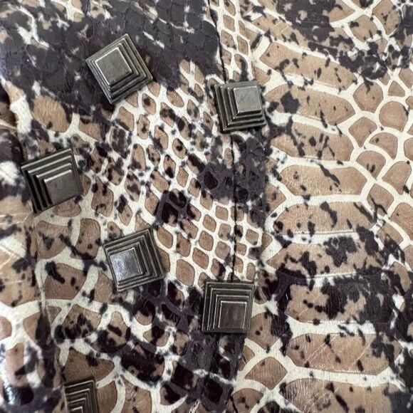 chouyatou Women's Studded Perfect Fit Faux Leather Moto Biker Jacket SZ L - Picture 9 of 14